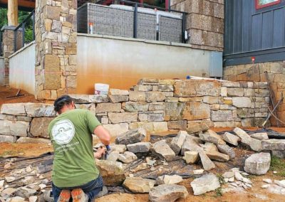 stone wall in progress