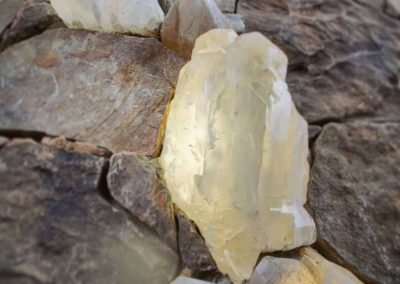 stone veneer with crystal inlay