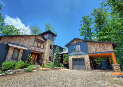 home exterior with stone veneer