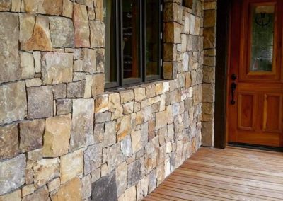 exterior stone veneer in front entryway